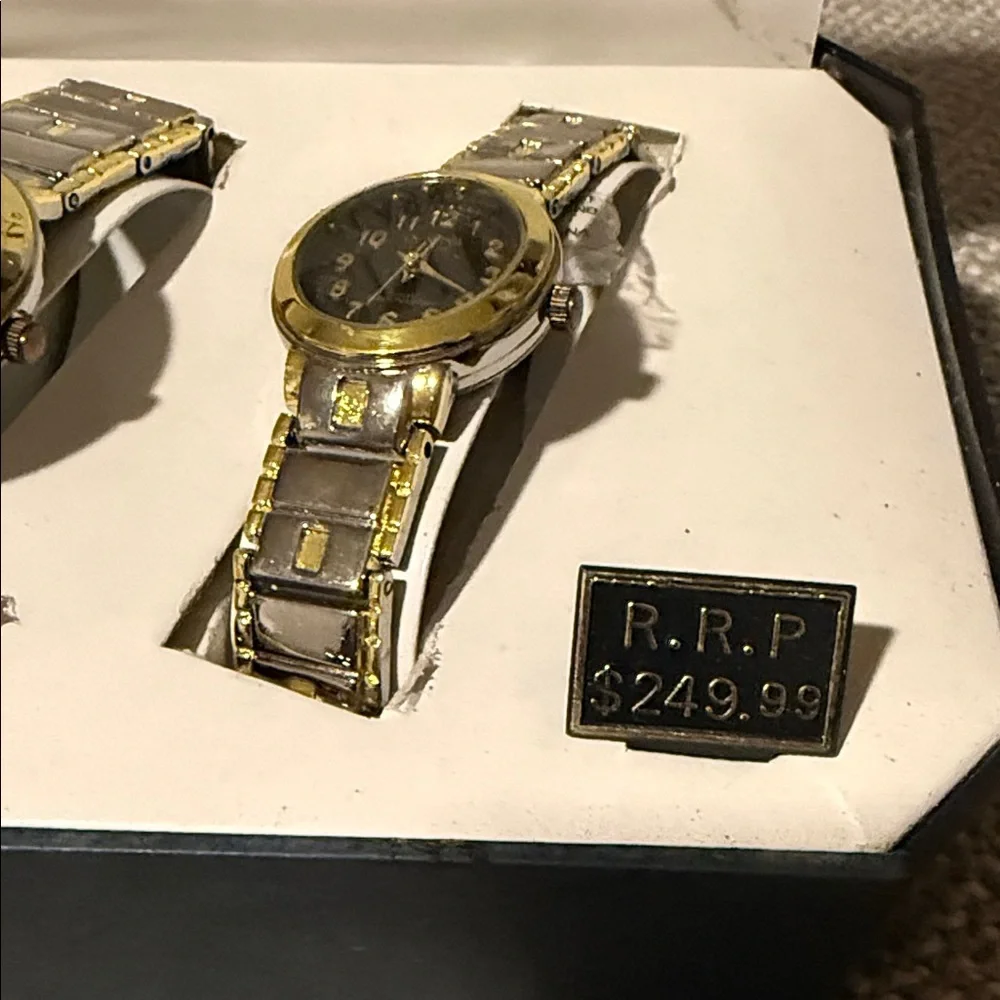 Geneva Men's and Women’s Gold and Silver Watch Duo